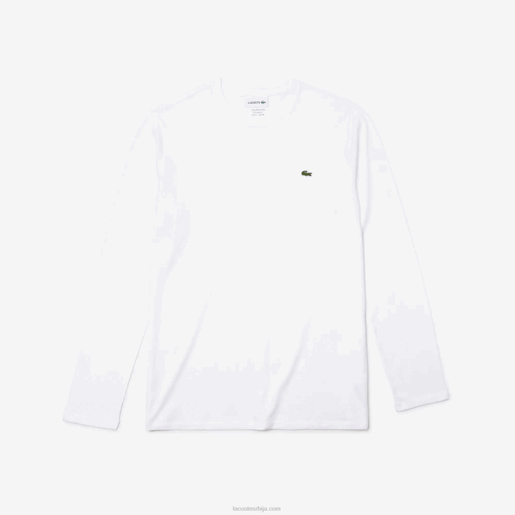 мушкарци мајица од пима памучног дреса са округлим изрезом 8688689 бела 001 Lacoste