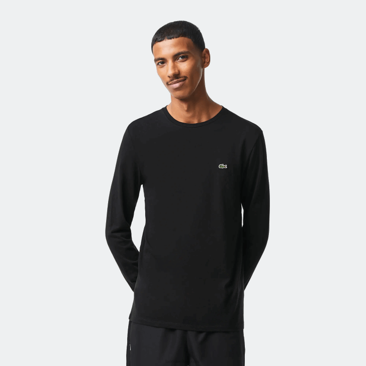 мушкарци мајица од пима памучног дреса са округлим изрезом 8688690 црна 031 Lacoste