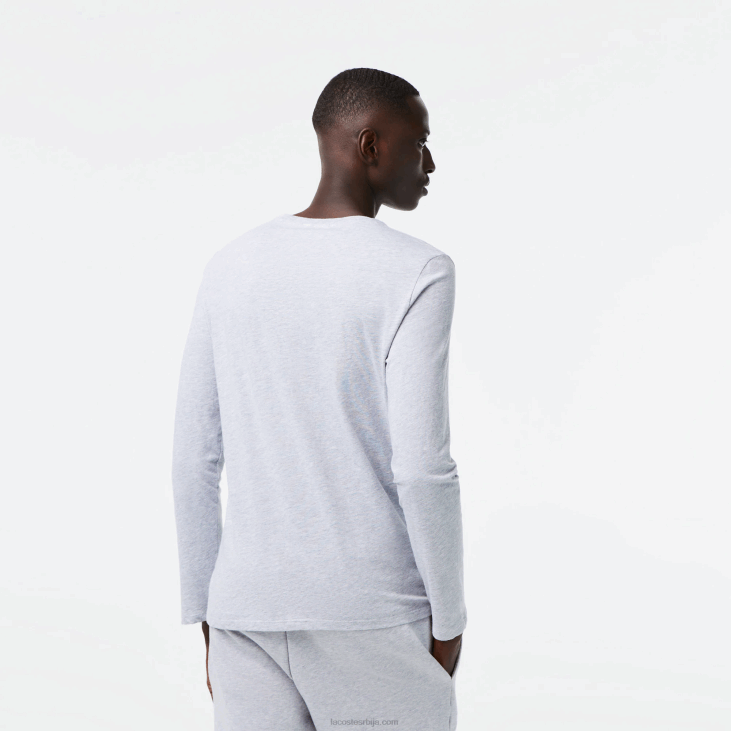 мушкарци мајица од пима памучног дреса са округлим изрезом 8688691 сиви кине цца Lacoste