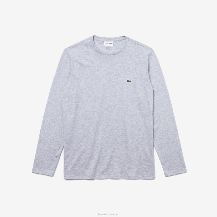 мушкарци мајица од пима памучног дреса са округлим изрезом 8688691 сиви кине цца Lacoste