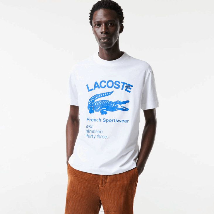 мушкарци опуштена крокодил мајица 8688698 бела 001 Lacoste