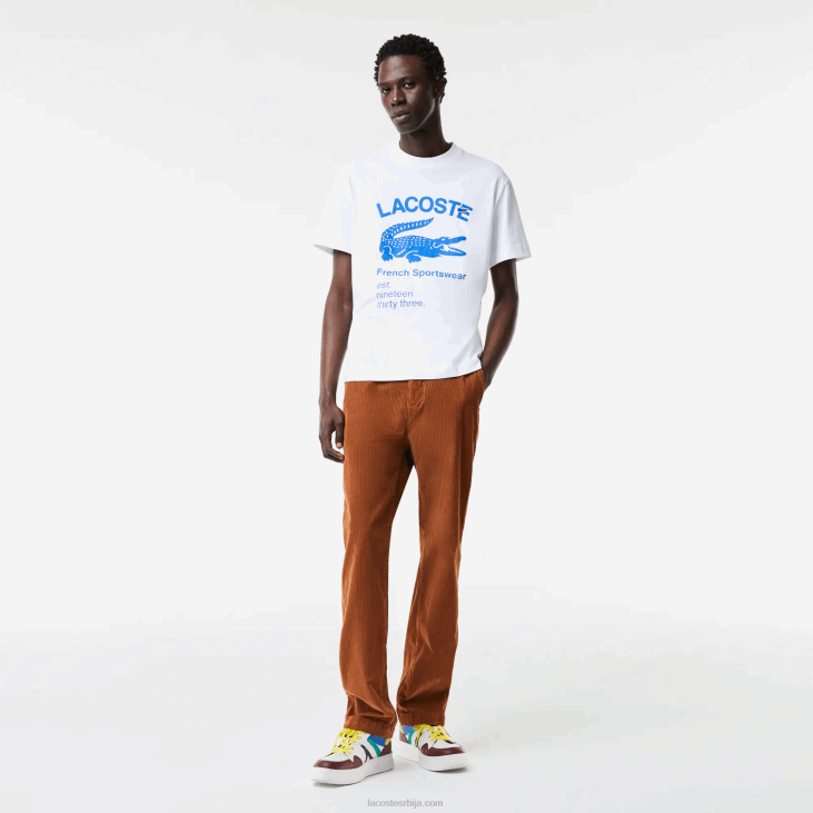 мушкарци опуштена крокодил мајица 8688698 бела 001 Lacoste