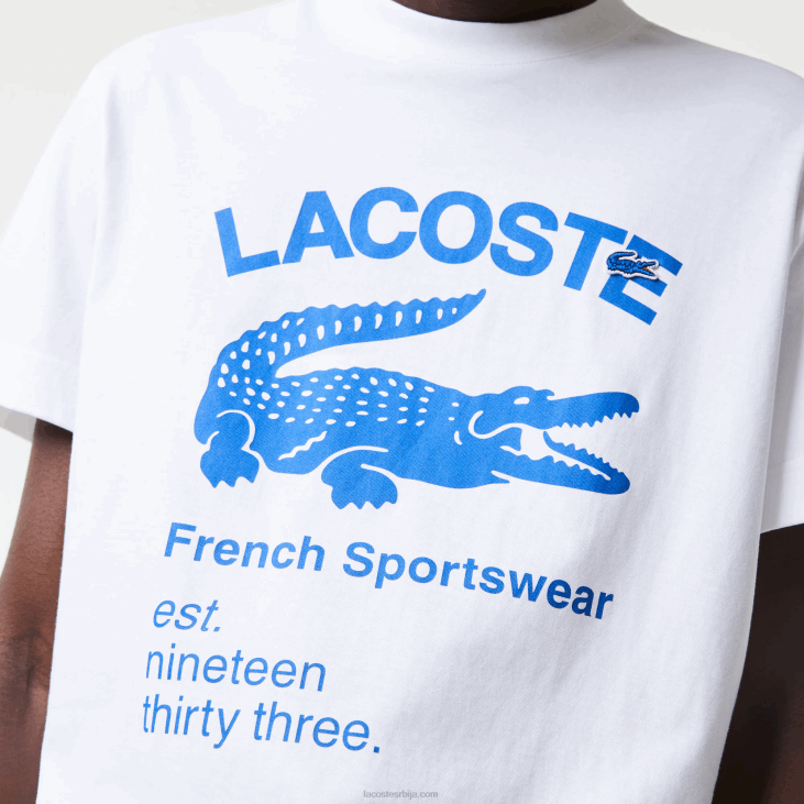 мушкарци опуштена крокодил мајица 8688698 бела 001 Lacoste