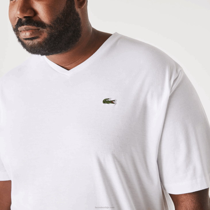 мушкарци мајица са в-изрезом 8688715 бела 001 Lacoste