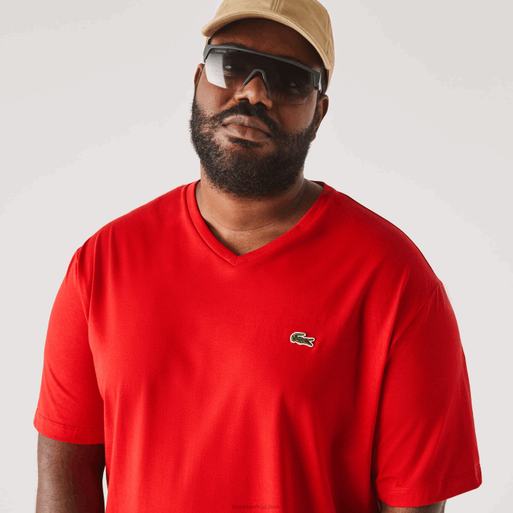 мушкарци мајица са в-изрезом 8688733 црвена 240 Lacoste