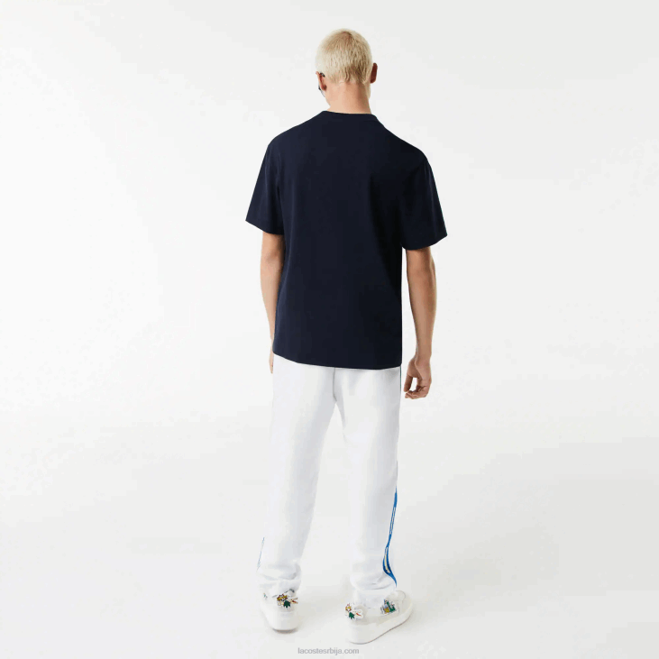 мушкарци мајица опуштеног кроја са значком са комичним ефектом 8688741 тамноплава 166 Lacoste