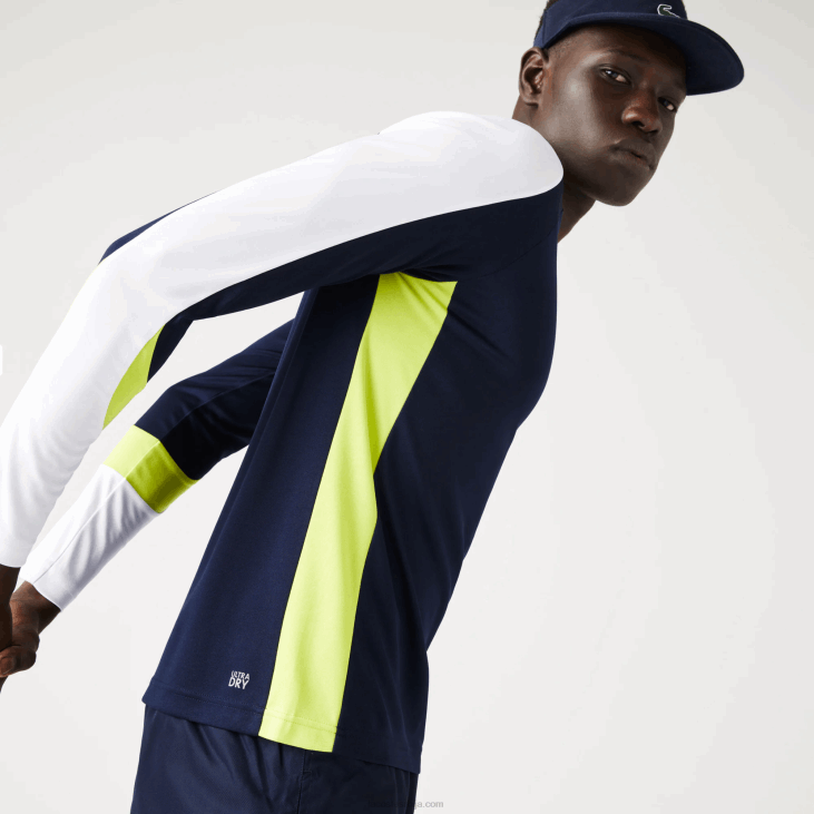 мушкарци спортска тениска мајица 8688754 тамноплава жута бела 692 Lacoste