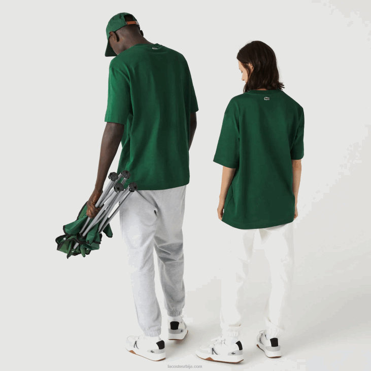 мушкарци широка мајица од органског памука од крокодила 868877 зелена 132 Lacoste