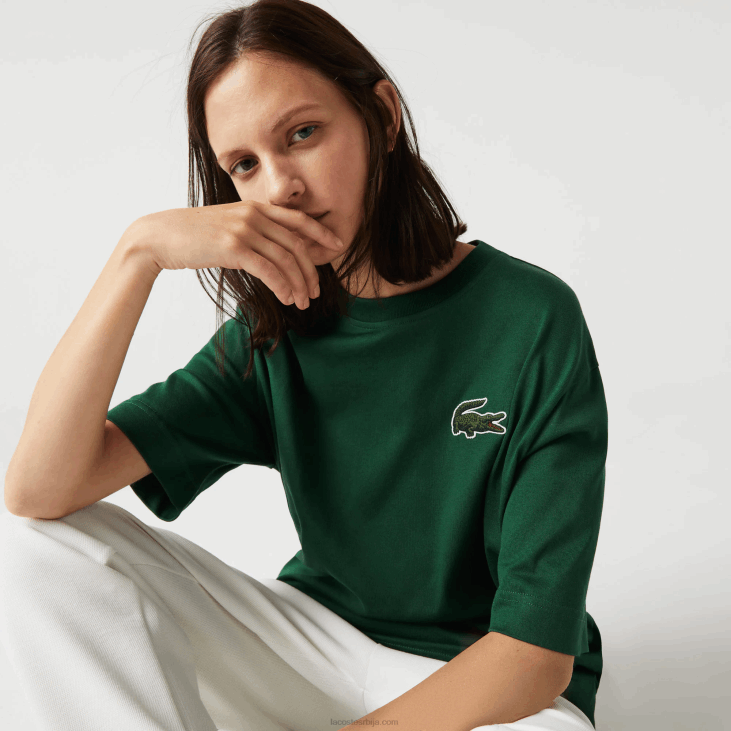 мушкарци широка мајица од органског памука од крокодила 868877 зелена 132 Lacoste