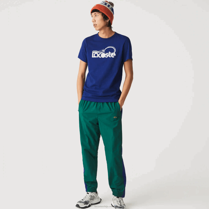 мушкарци Прозрачна мајица са спортским изрезом за тенис 8688794 плаво бела гтд Lacoste