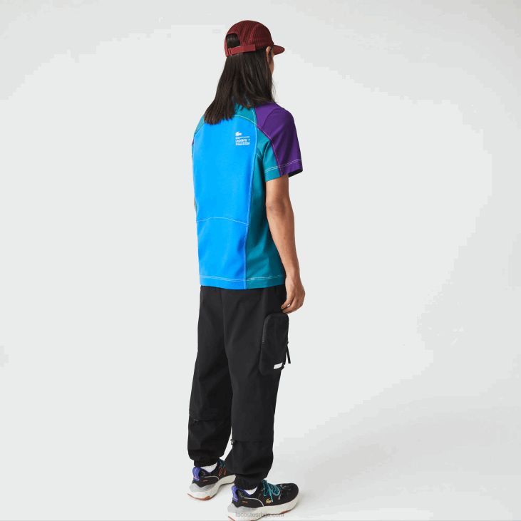 мушкарци Херитаге мајица у боји регуларног кроја растезљиве пике 8688819 плаво зелено љубичасто 7в6 Lacoste