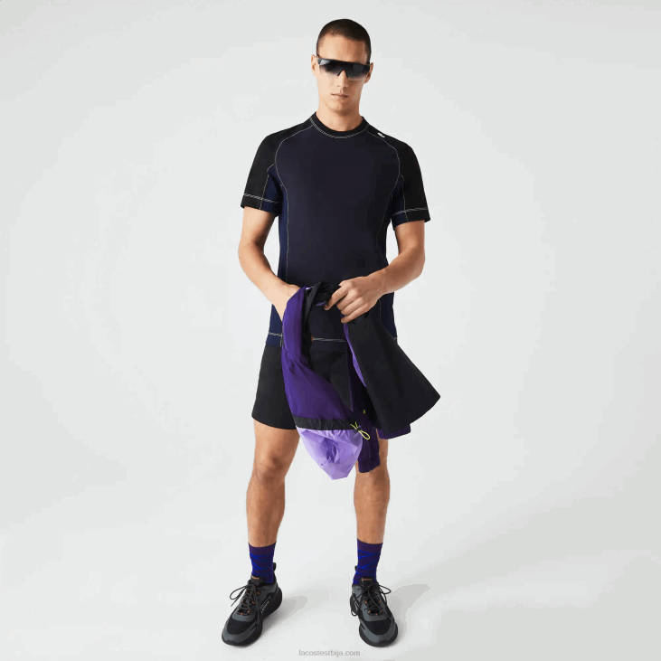 мушкарци Херитаге мајица у боји регуларног кроја растезљиве пике 8688820 тамноплава црна 7в4 Lacoste