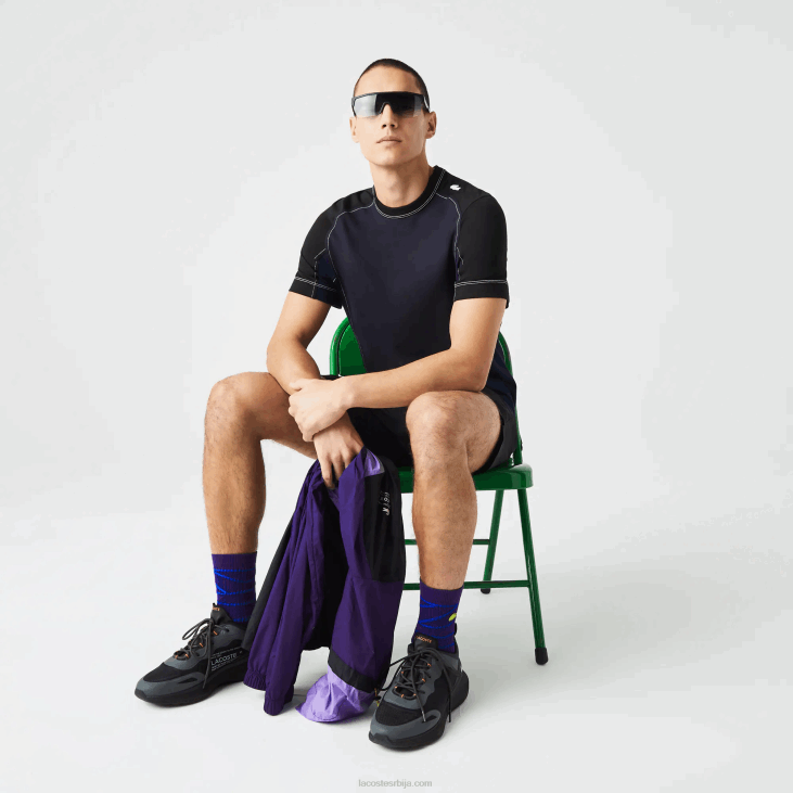 мушкарци Херитаге мајица у боји регуларног кроја растезљиве пике 8688820 тамноплава црна 7в4 Lacoste