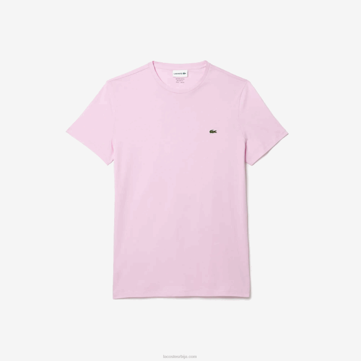 мушкарци мајица од пима памучног дреса са округлим изрезом 8688824 розе з4х Lacoste