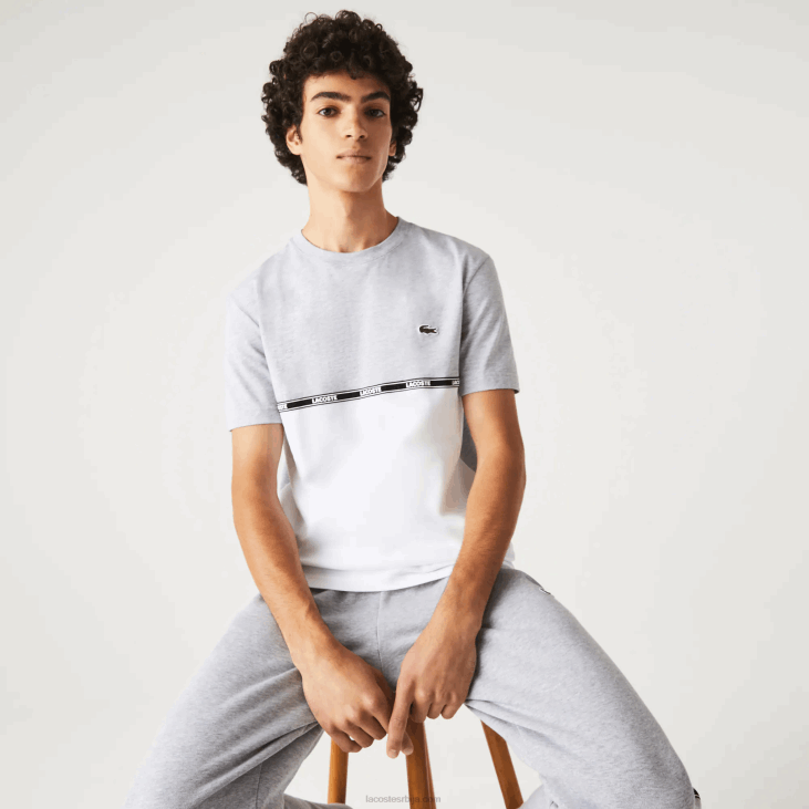 мушкарци брендирана мајица 8688831 сива цхине бела мтг Lacoste