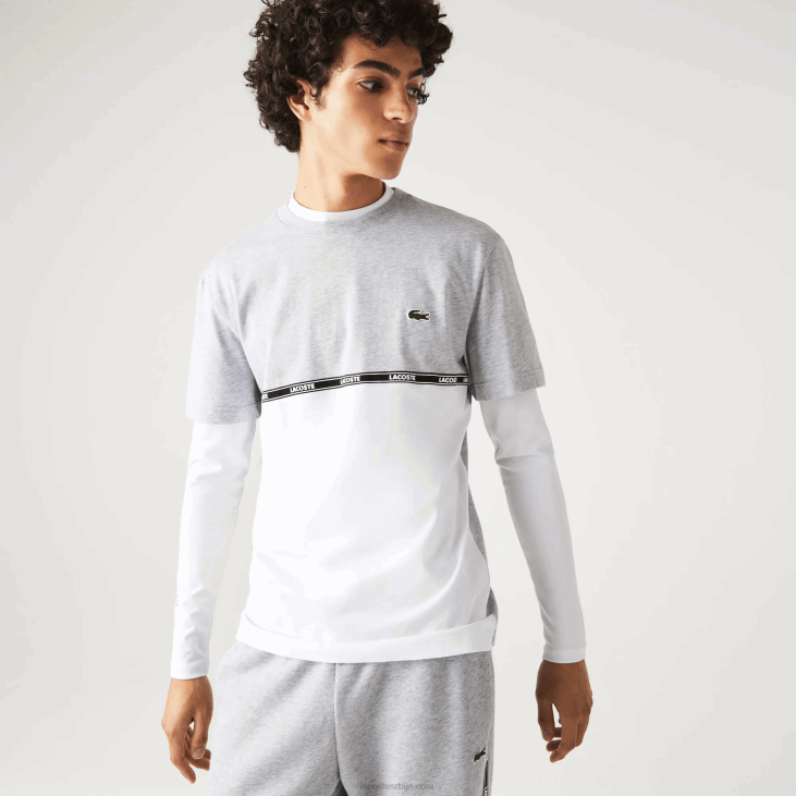 мушкарци брендирана мајица 8688831 сива цхине бела мтг Lacoste