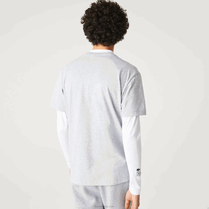мушкарци брендирана мајица 8688831 сива цхине бела мтг Lacoste