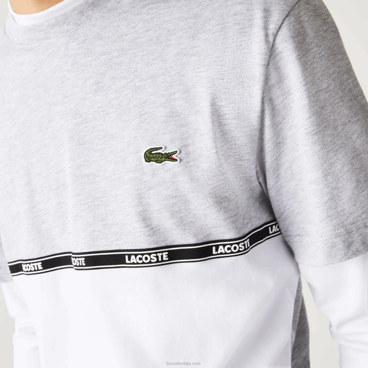 мушкарци брендирана мајица 8688831 сива цхине бела мтг Lacoste
