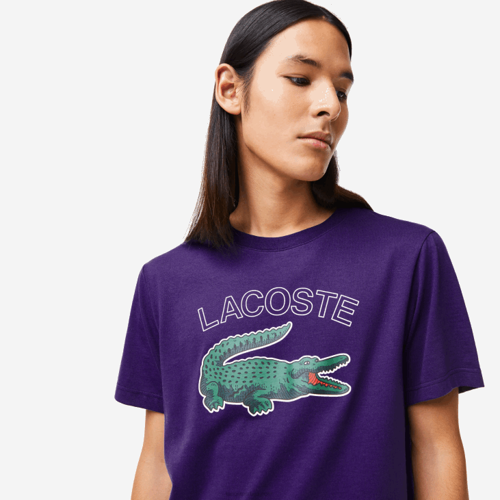 мушкарци спортска мајица са крокодилским принтом 8688839 пурпле пфн Lacoste