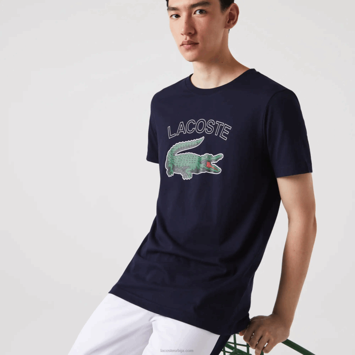 мушкарци спортска мајица са крокодилским принтом 8688840 тамноплава 166 Lacoste