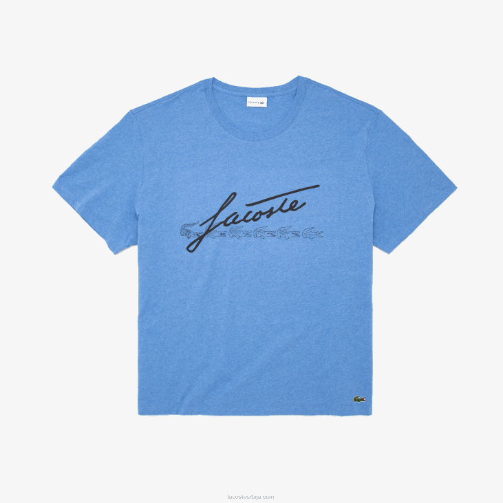 мушкарци кл мајица са принтом са потписом 8688848 блуе цхине хг3 Lacoste
