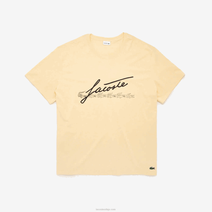 мушкарци кл мајица са принтом са потписом 8688849 жути хбз Lacoste