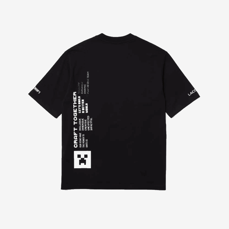 мушкарци лацосте к минецрафт лабава мајица од органског памука 8688852 црна 031