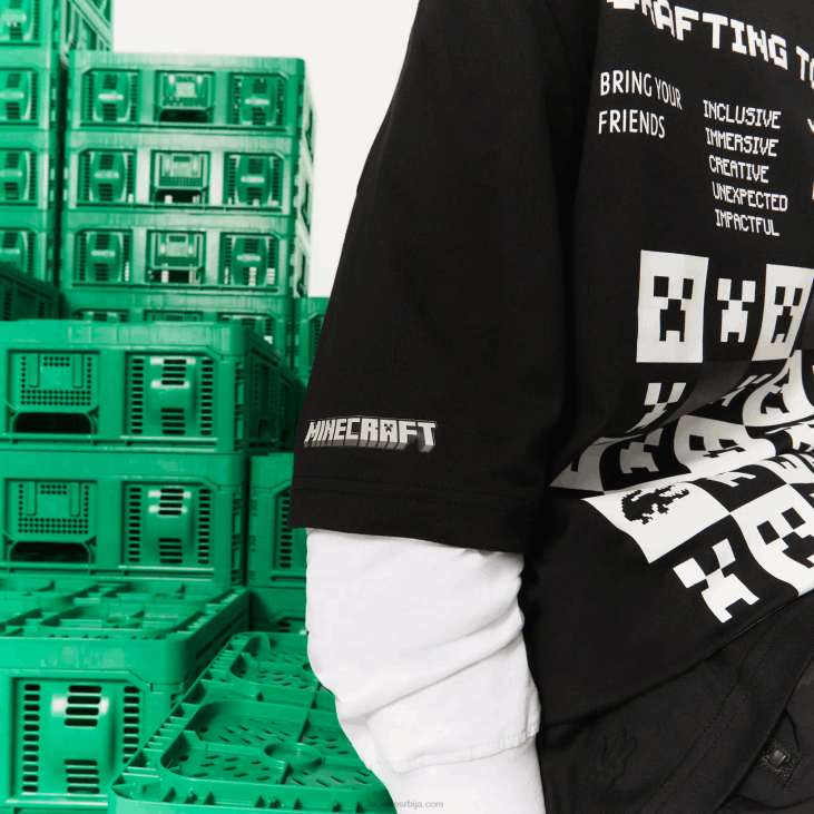 мушкарци лацосте к минецрафт лабава мајица од органског памука 8688852 црна 031