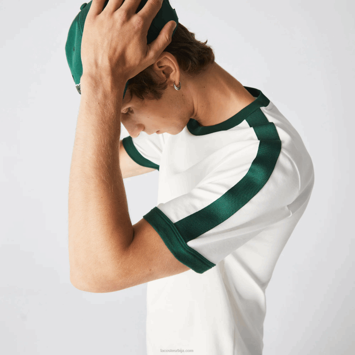 мушкарци мајица са контрастном крагном регуларног кроја 8688855 бела 70в Lacoste