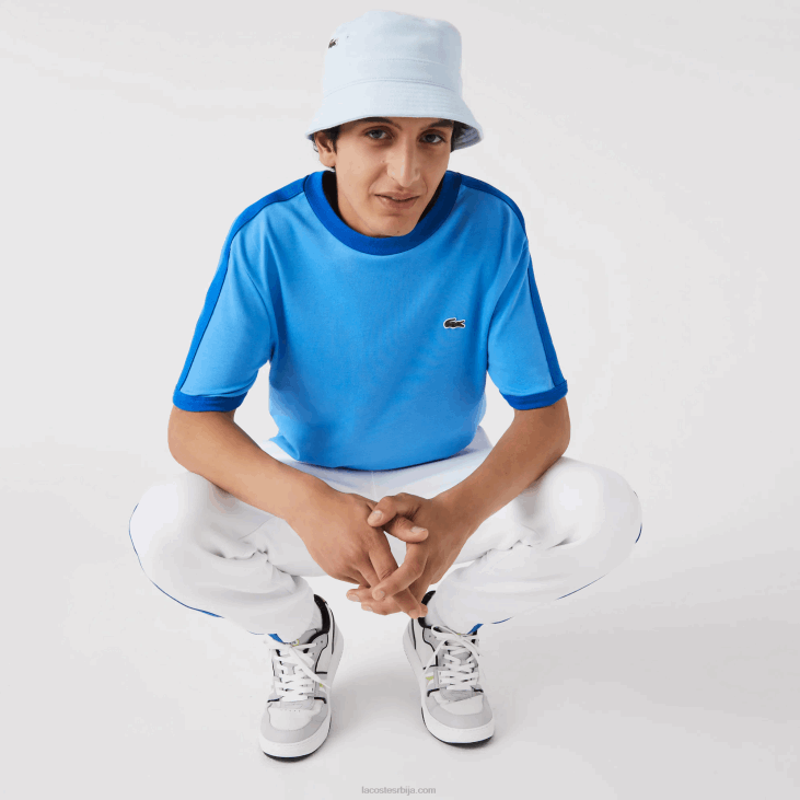 мушкарци мајица са контрастном крагном регуларног кроја 8688856 плава 4ка Lacoste
