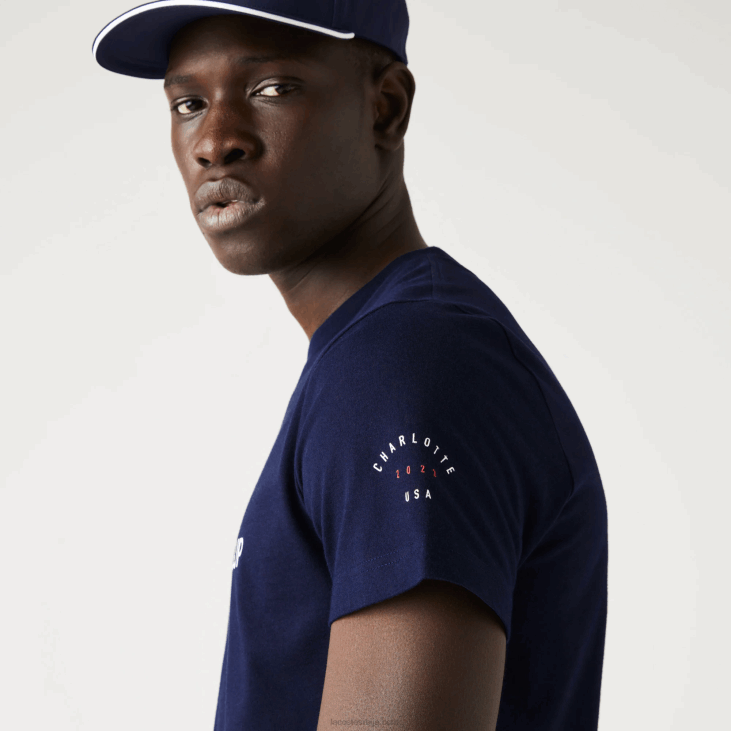 мушкарци Пресидентс Цуп спорт мајица са америчком заставом 8688862 тамноплава 166 Lacoste