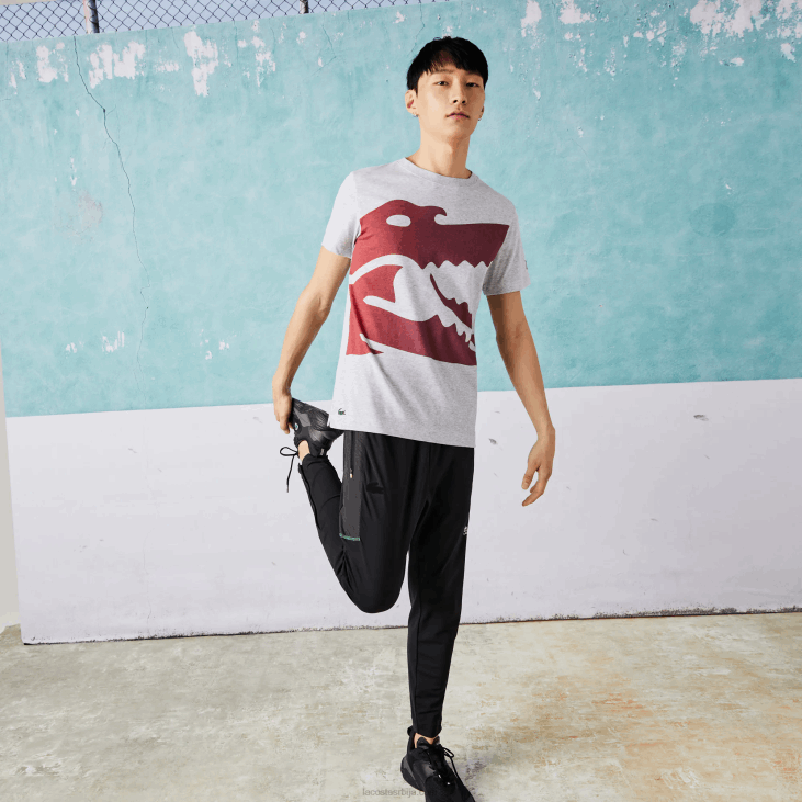 мушкарци спорт новак ђоковић кроко мајица од органског памука 8688871 сиви кине цца Lacoste