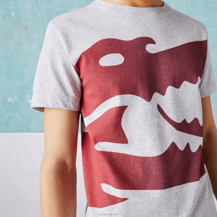 мушкарци спорт новак ђоковић кроко мајица од органског памука 8688871 сиви кине цца Lacoste