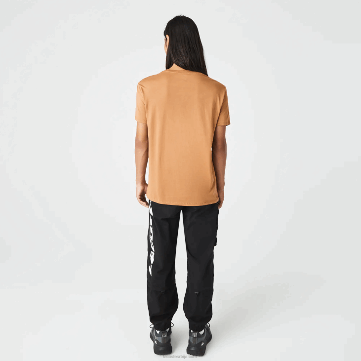 мушкарци мајица од пима памучног дреса са округлим изрезом 8688902 браон з0в Lacoste