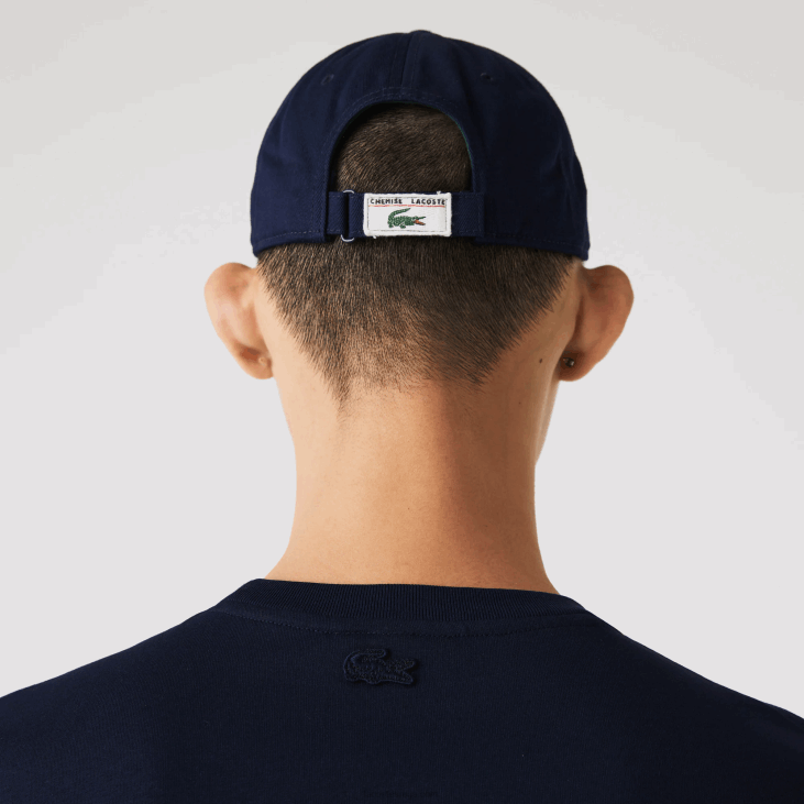 мушкарци памучна мајица са изрезом у облику крокодила 8688911 тамноплава 166 Lacoste