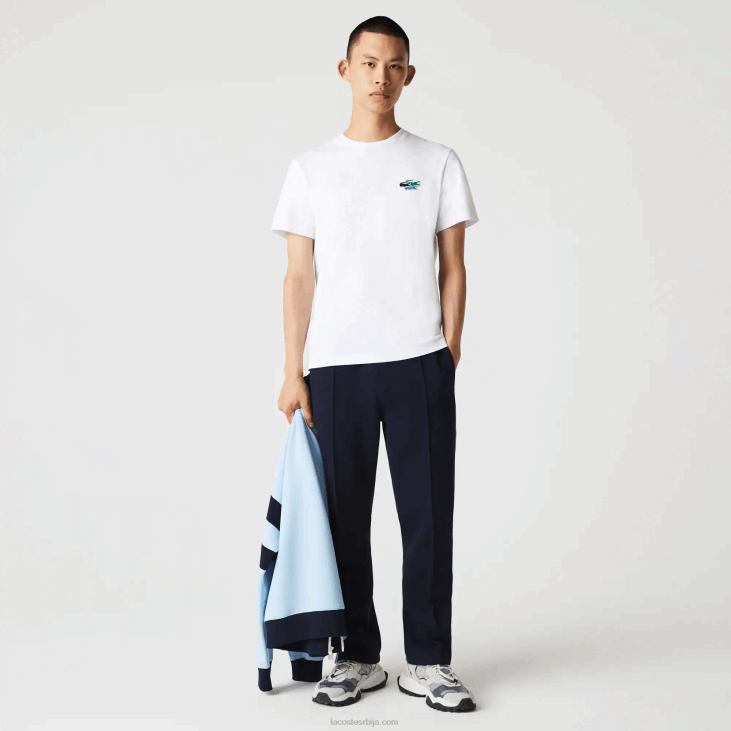 мушкарци Мајица од органског памука у боји крокодила 8688919 бела 001 Lacoste