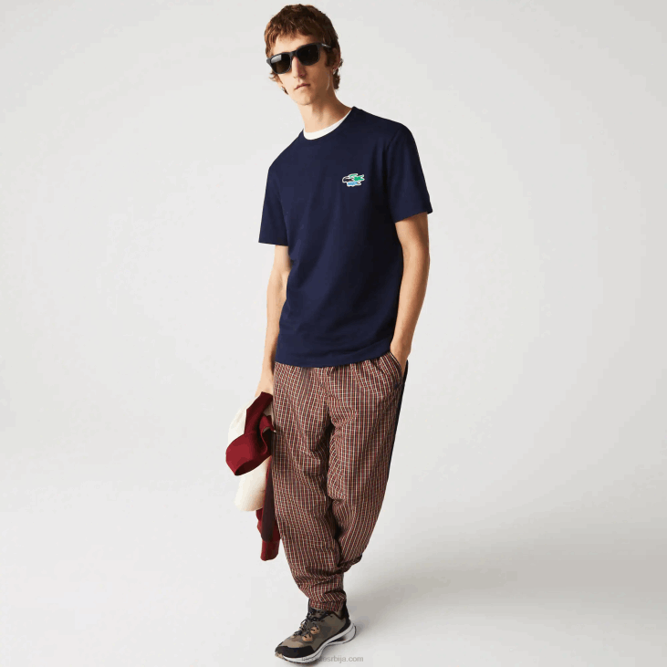 мушкарци Мајица од органског памука у боји крокодила 8688920 тамноплава 166 Lacoste