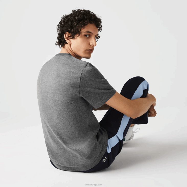 мушкарци Мајица од органског памука у боји крокодила 8688921 сиви кине 1вк Lacoste