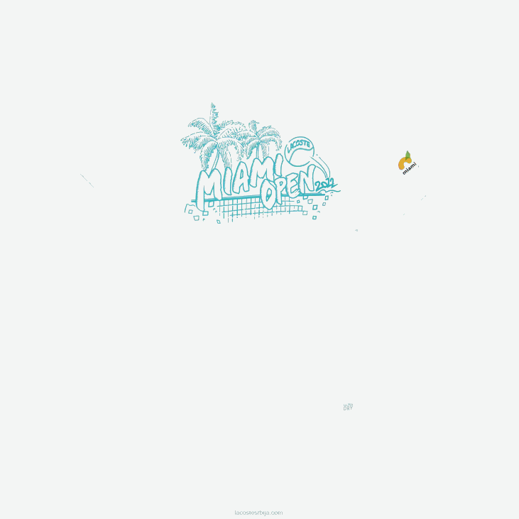 мушкарци Мајами отворена графичка мајица 8688933 бела 001 Lacoste