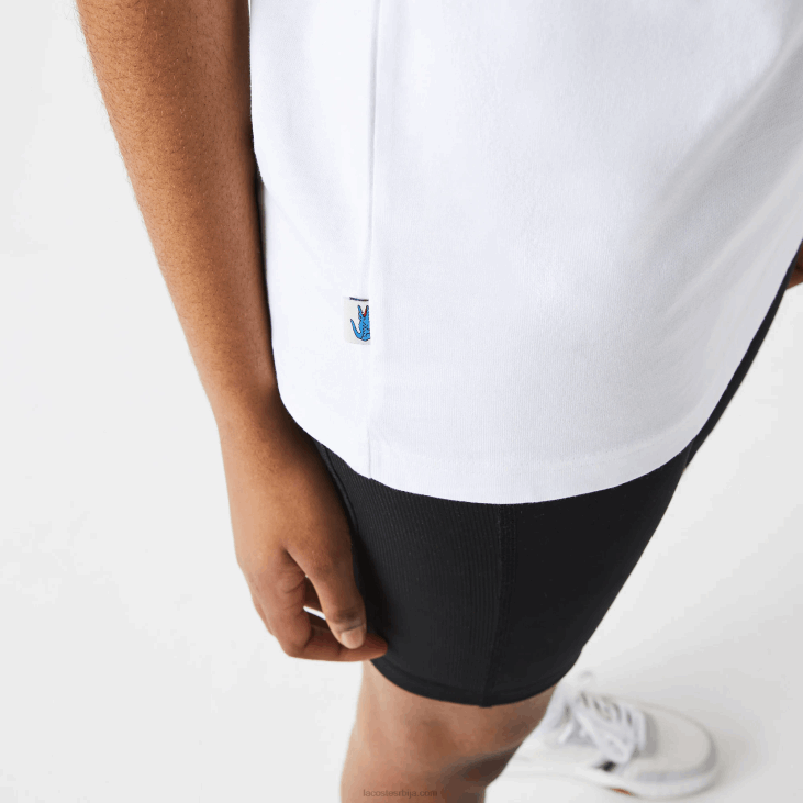 мушкарци жива памучна мајица 8688941 бело плаво жуто д1к Lacoste