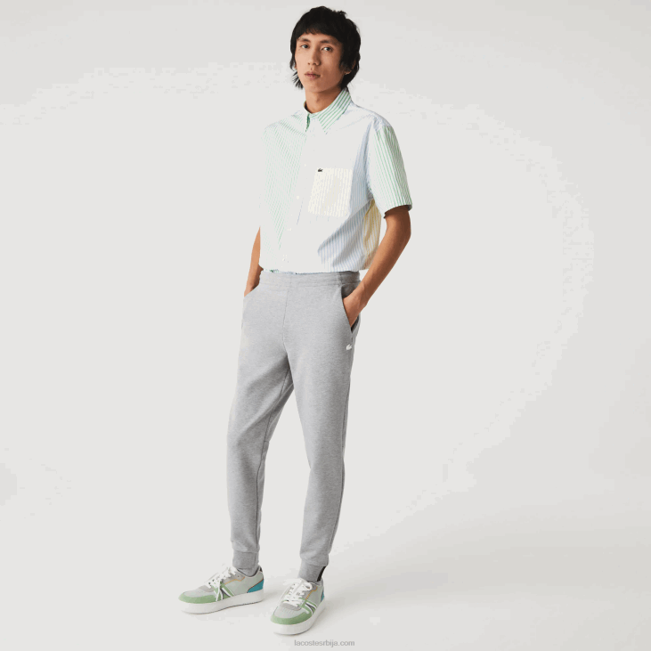 мушкарци уске панталоне од мешавине памука 86881005 сиви кине 4јв Lacoste