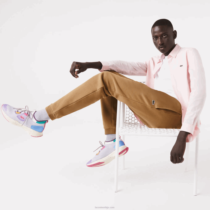 мушкарци панталоне од флиса суженог кроја 86881025 браон з0в Lacoste