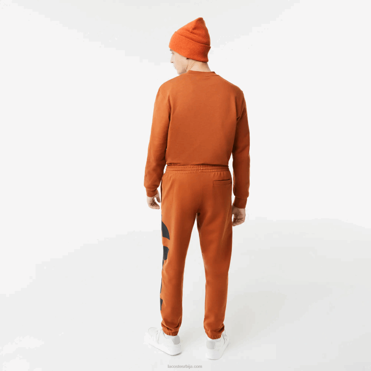 мушкарци памучне панталоне са контрастним словима 86881037 браон 3пб Lacoste