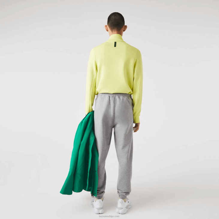 мушкарци памучне памучне панталоне за трчање са потписом и крокодилским принтом 86881065 сиви кине 4јв Lacoste