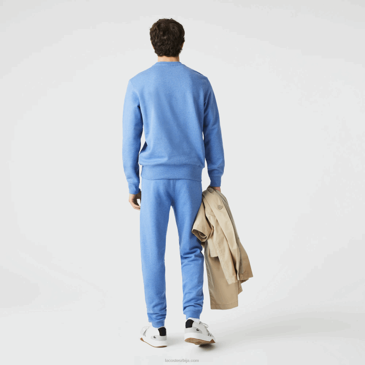 мушкарци памучне памучне панталоне за трчање са потписом и крокодилским принтом 86881067 блуе цхине хг3 Lacoste