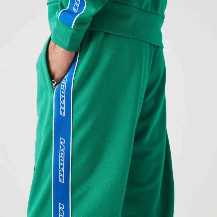 мушкарци панталоне са контрастним тракама наслеђа 86881068 зелена хд2 Lacoste