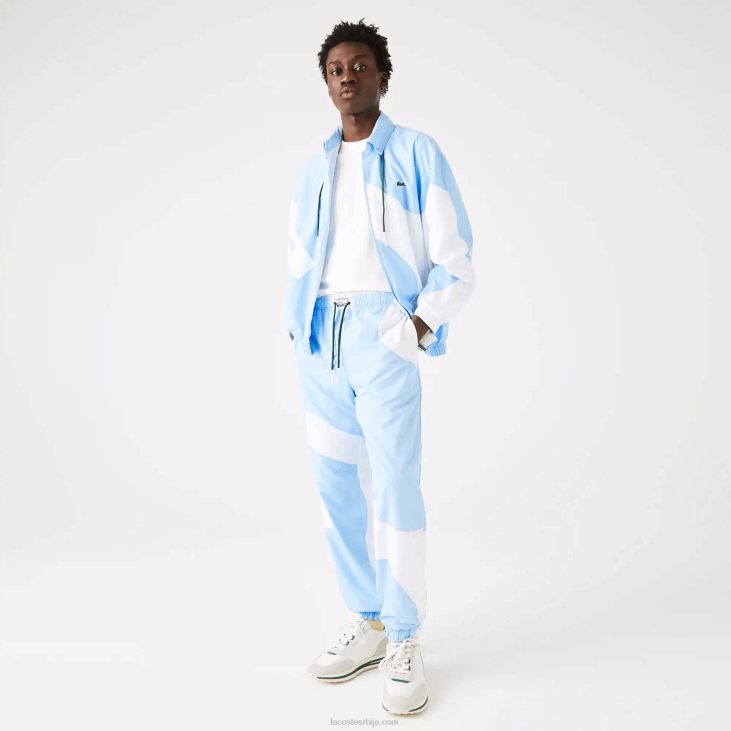 мушкарци панталоне са графиком наслеђа 86881071 плаво бела е7б Lacoste