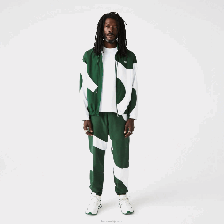 мушкарци панталоне са графиком наслеђа 86881072 зелено бела 291 Lacoste