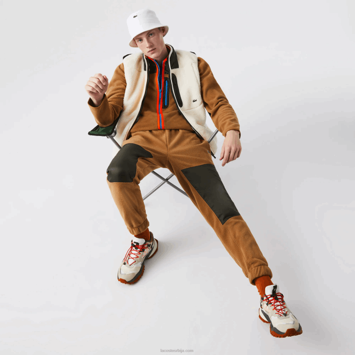 мушкарци панталоне од поларног флиса у боји 86881083 браон каки зелена 89ф Lacoste