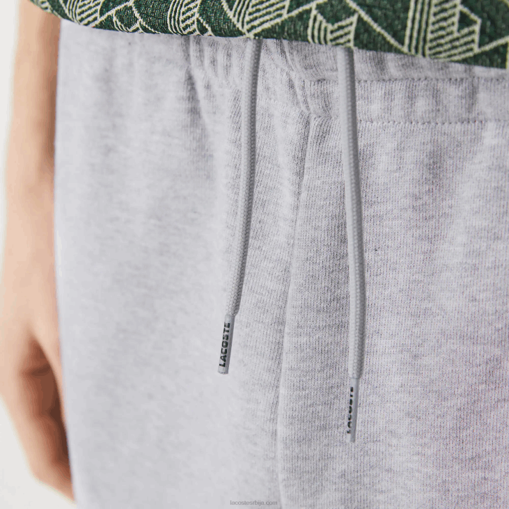 мушкарци памучне памучне панталоне за трчање са брендирањем крокодила 86881092 сиви кине цца Lacoste